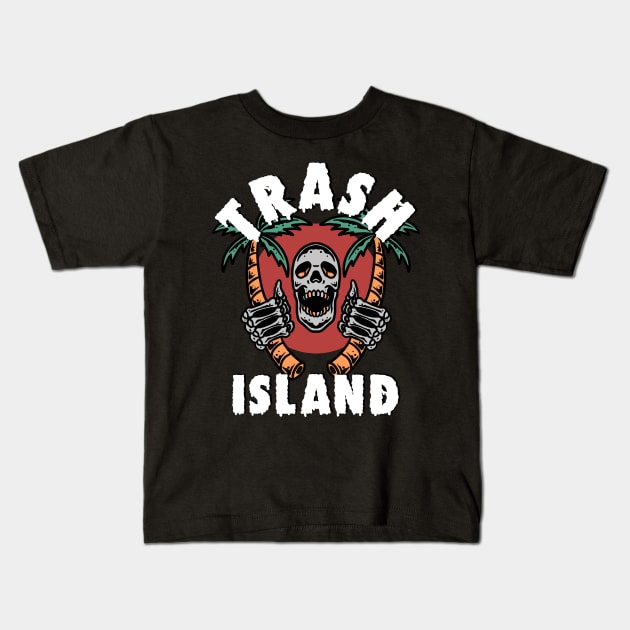 Trash Island Mon! Kids T-Shirt by Neon God